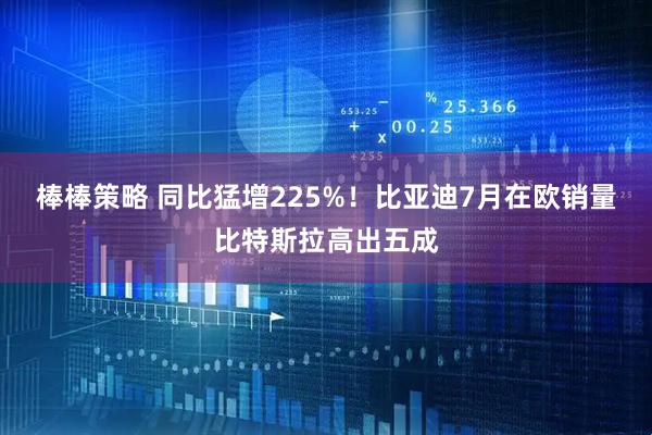 棒棒策略 同比猛增225%！比亚迪7月在欧销量比特斯拉高出五成